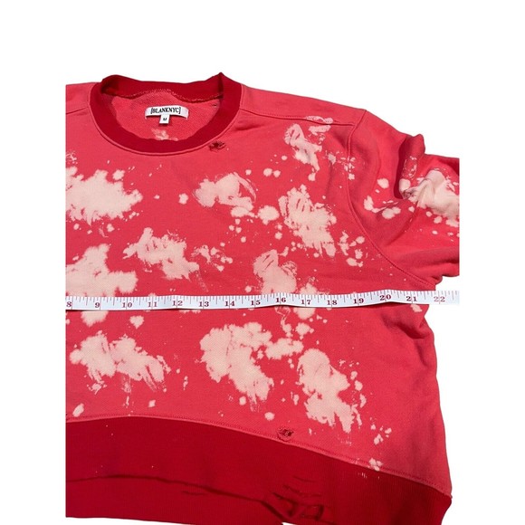 BLANKNYC  Bleached Crop Sweatshirt Women Size‎ Medium Coral Distressed Destroyed - Picture 8 of 10